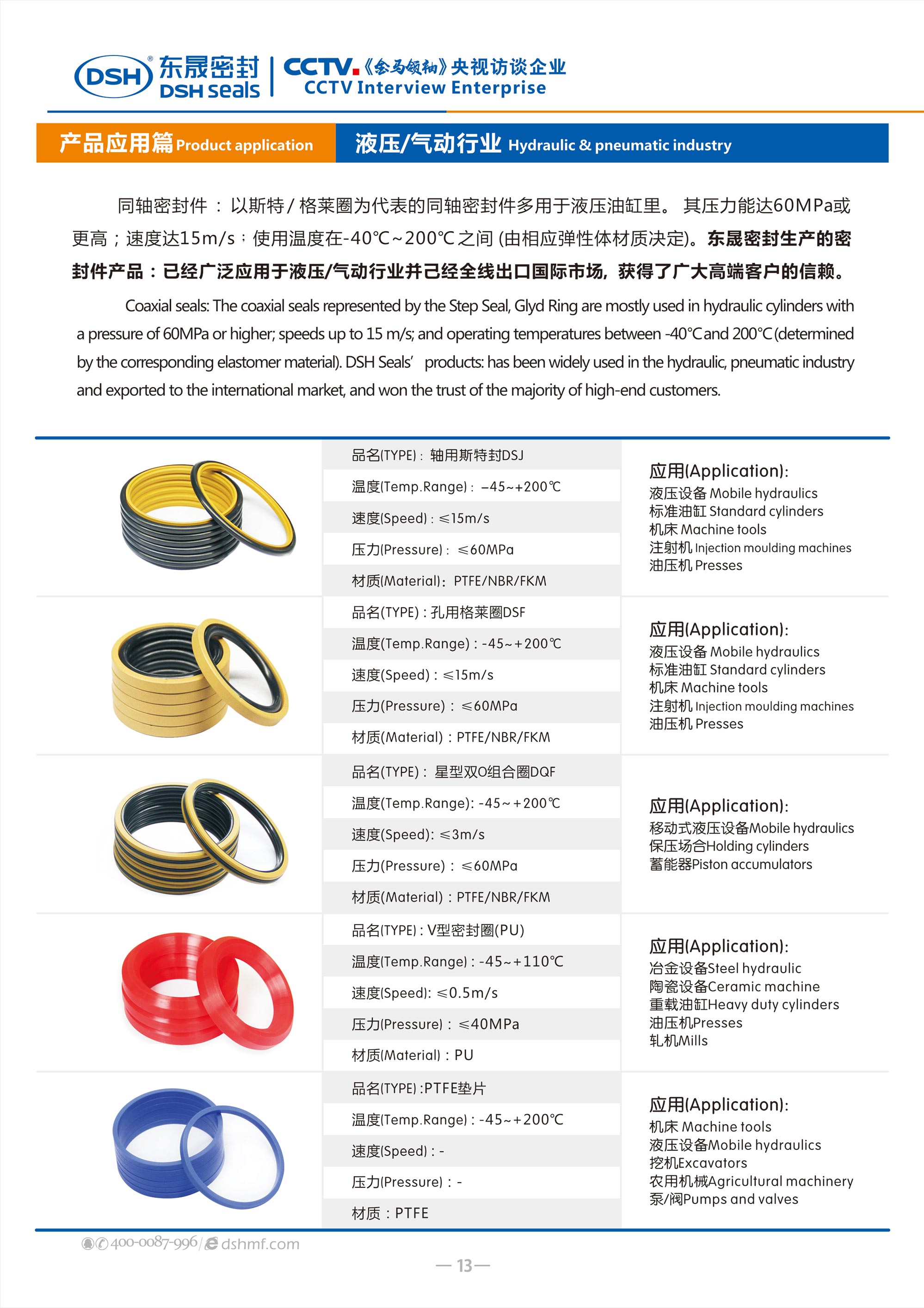 液壓、氣動行業(yè)密封件廠 - 東晟密封生產(chǎn)液壓氣動密封件產(chǎn)品：已經(jīng)廣泛應(yīng)用于液壓、氣動行業(yè)并己經(jīng)全線出口國際市場。