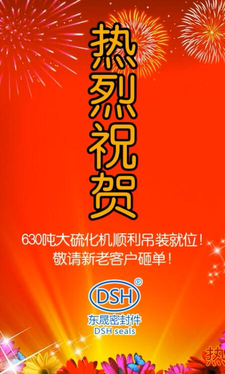 熱烈祝賀：東晟密封件630噸大硫化機(jī)順利吊裝就位！敬請新老客戶砸單！